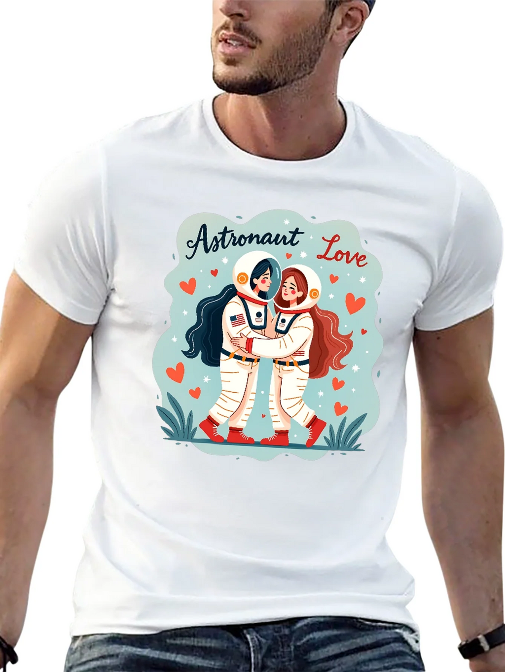 Astronaut Love Graphic T-Shirt product image 7