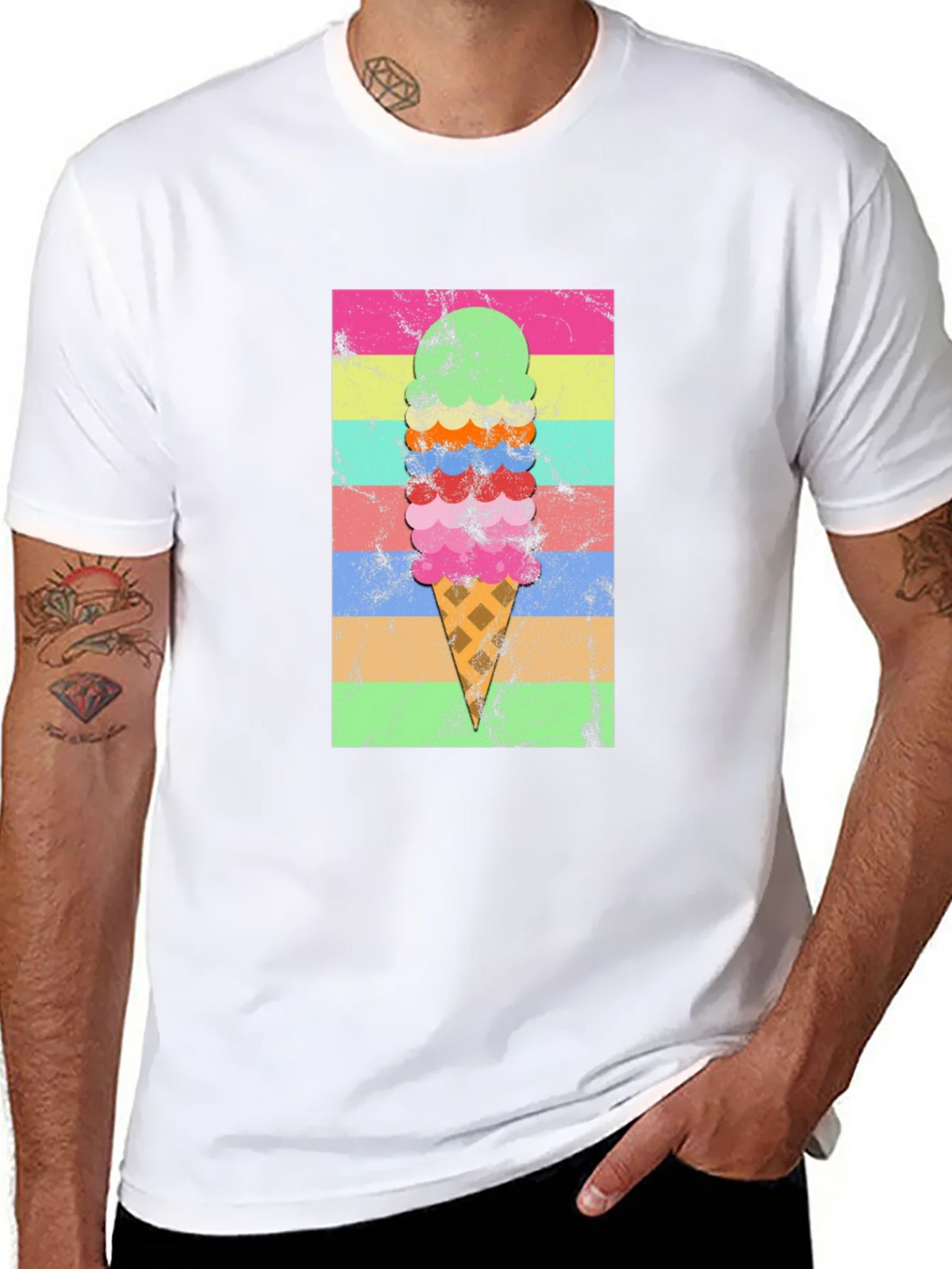 Retro Ice Cream Cone Graphic T-Shirt product image 3