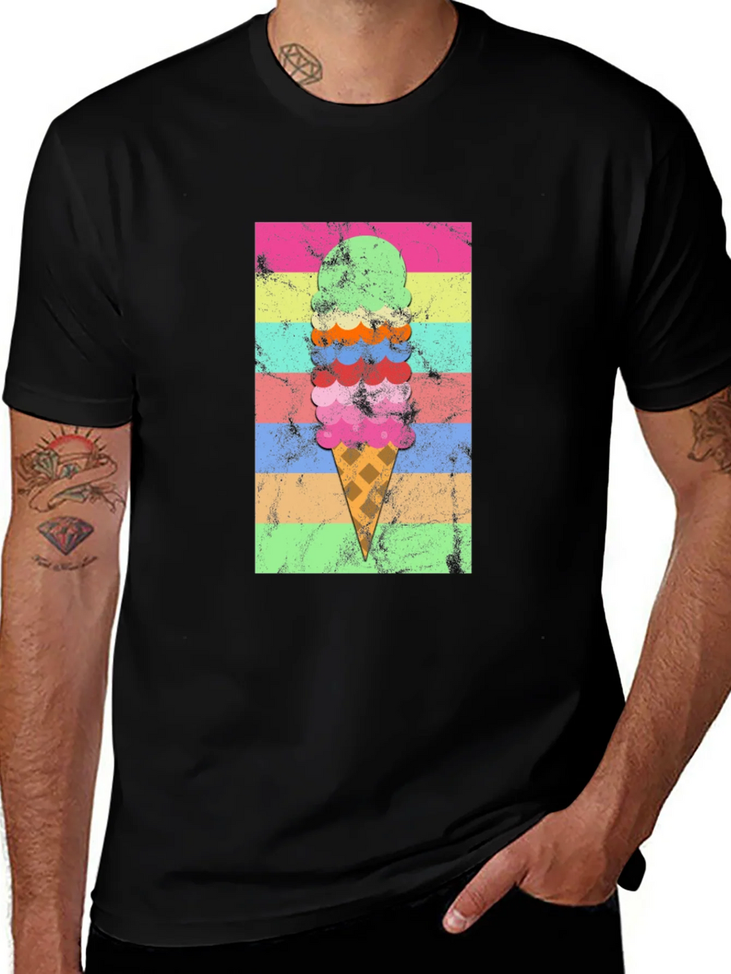 Retro Ice Cream Cone Graphic T-Shirt product image 1