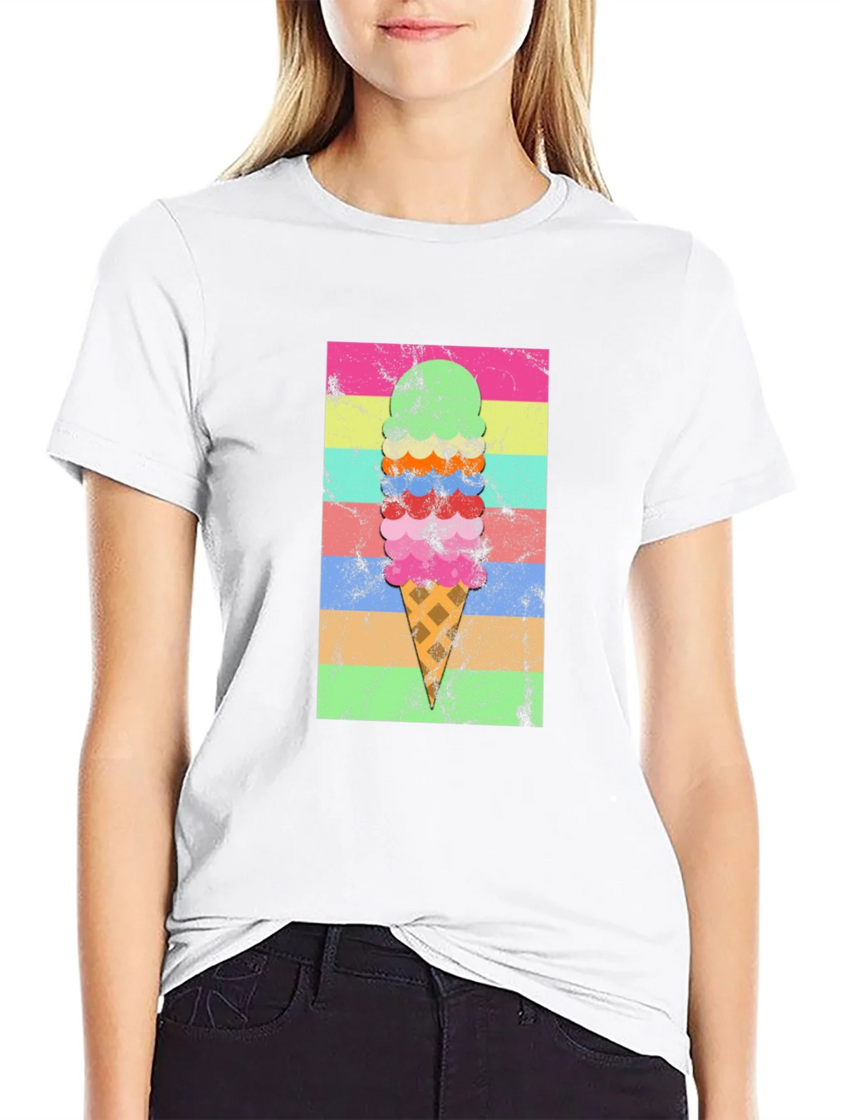 Retro Ice Cream Cone Graphic T-Shirt product image 4