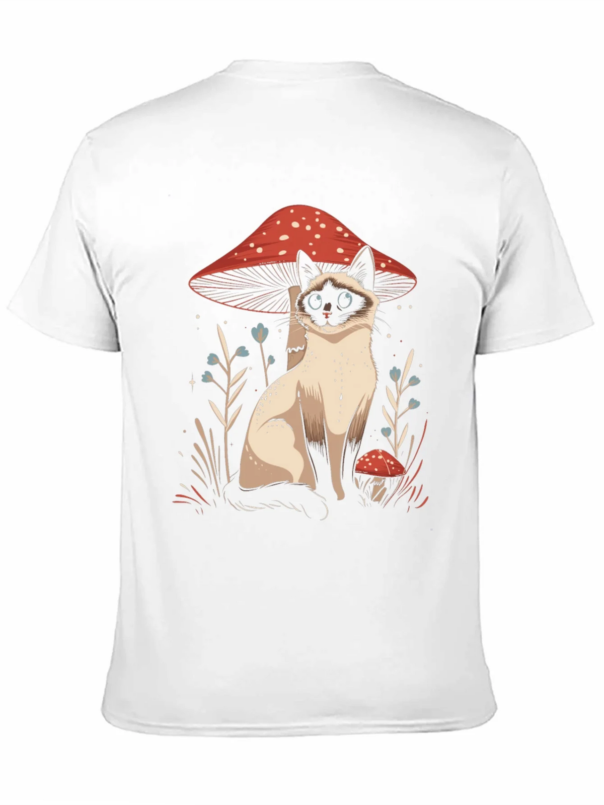 Cat and Mushroom Graphic Tee - Black Cotton product image 10