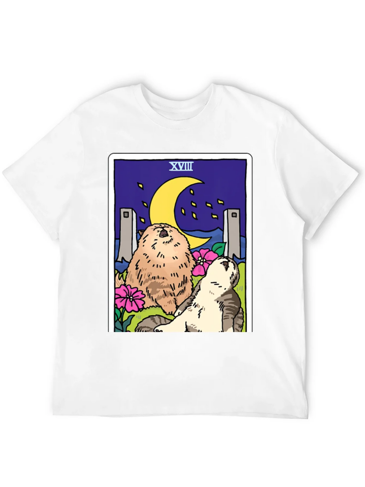 Moon Tarot Card Cats Graphic T-Shirt product image 11