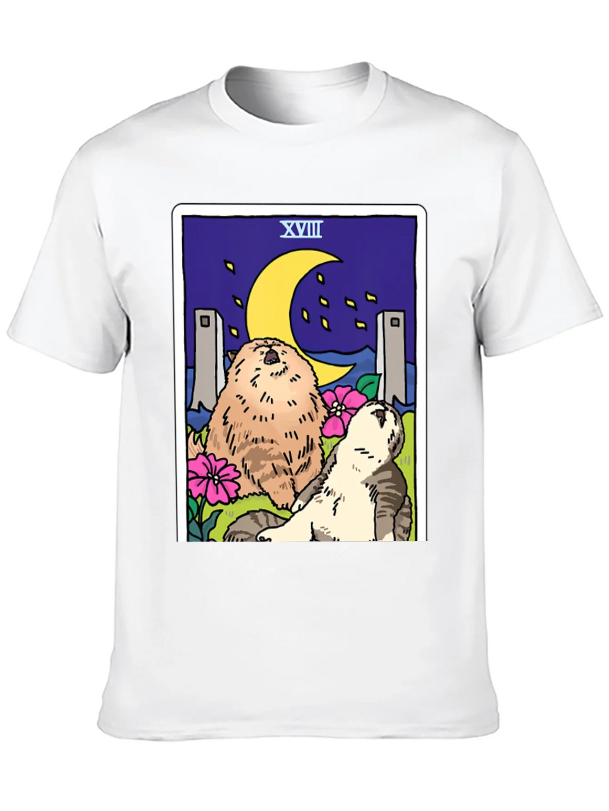 Moon Tarot Card Cats Graphic T-Shirt product image 9