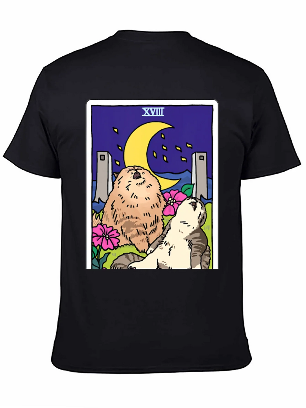 Moon Tarot Card Cats Graphic T-Shirt product image 4
