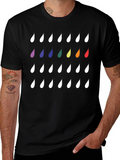 Rainbow Drops Black T-Shirt - Modern Casual Style product image 1