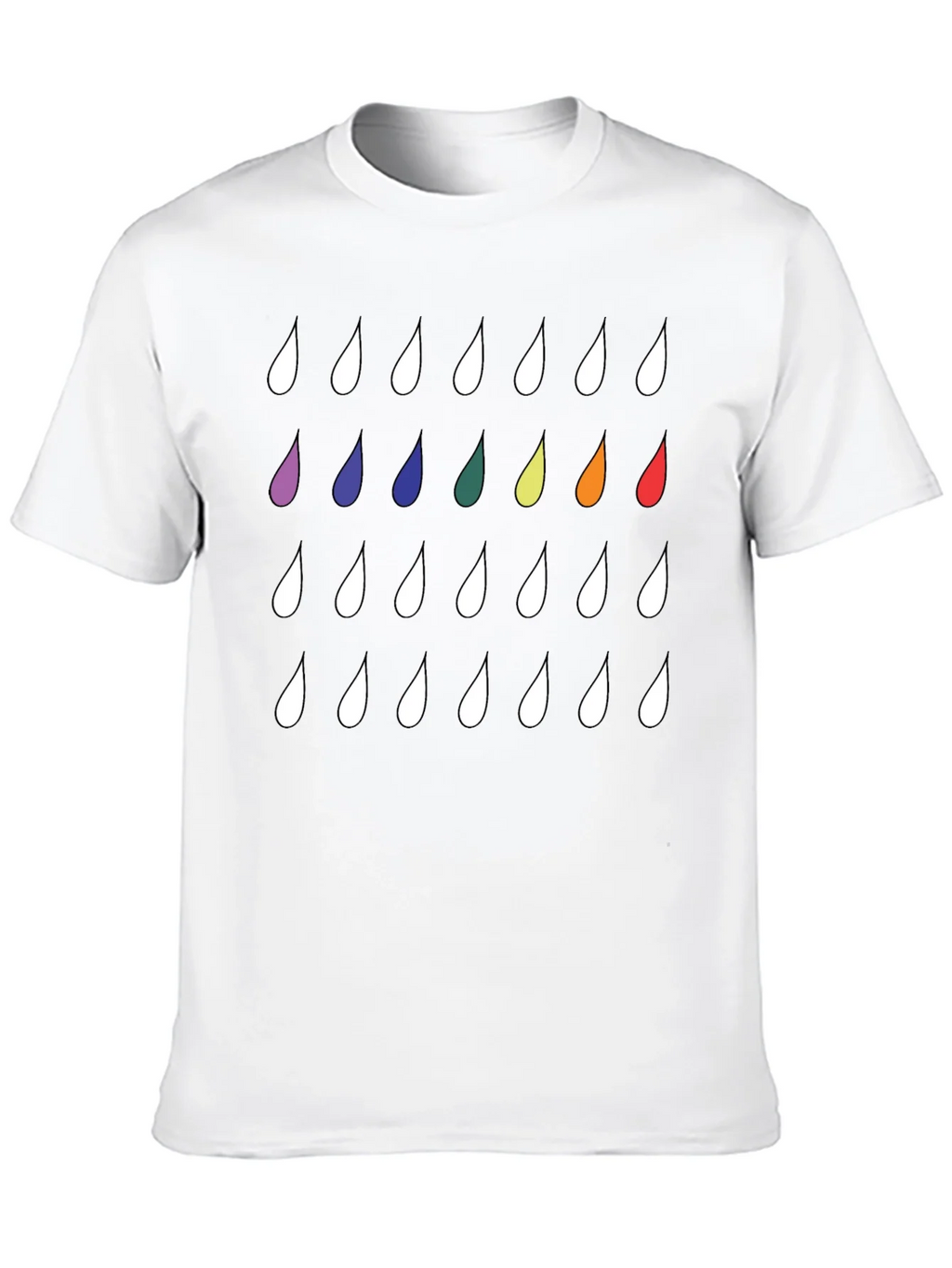 Rainbow Drops Black T-Shirt - Modern Casual Style product image 9