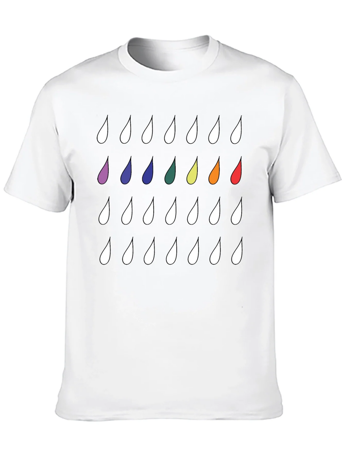 Rainbow Drops Black T-Shirt - Modern Casual Style product image 9