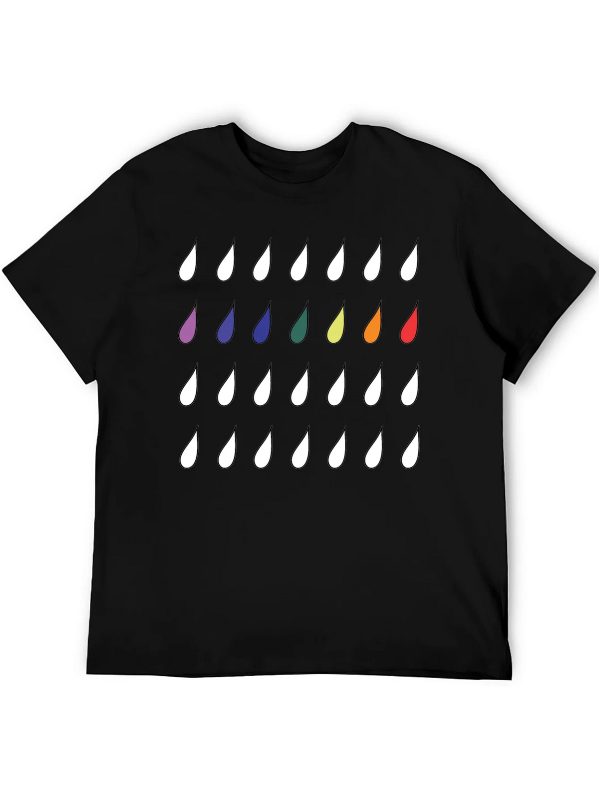 Rainbow Drops Black T-Shirt - Modern Casual Style product image 5