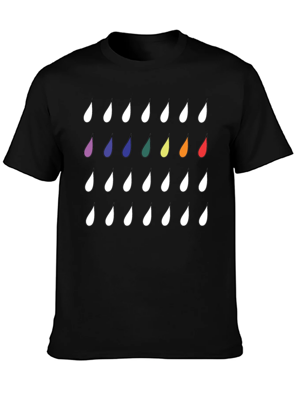 Rainbow Drops Black T-Shirt - Modern Casual Style product image 3