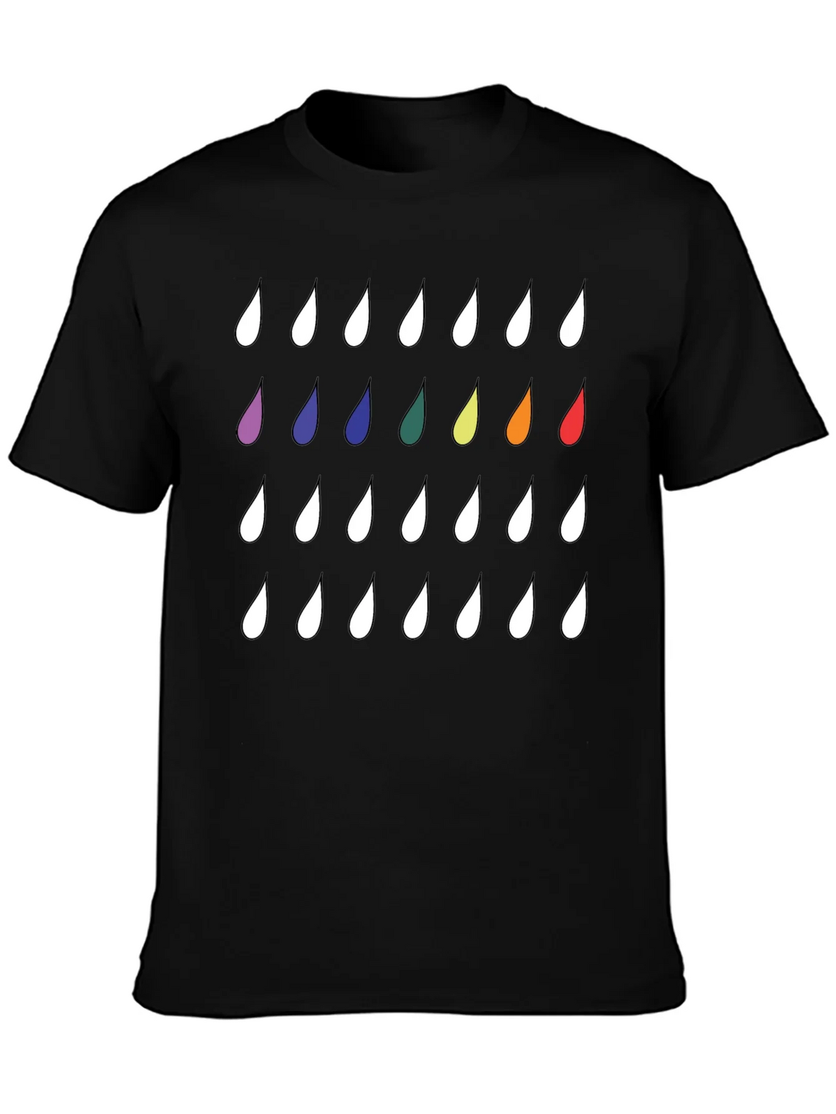Rainbow Drops Black T-Shirt - Modern Casual Style product image 3