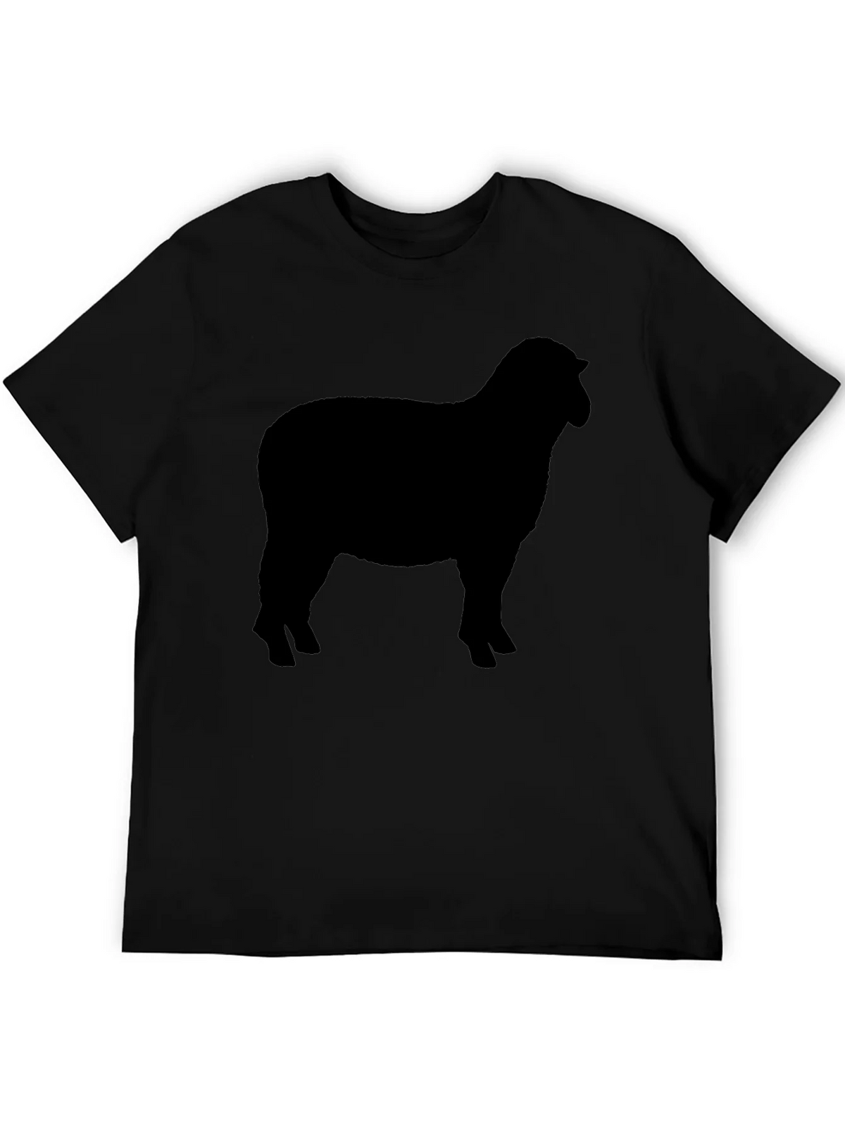 Sheep Silhouette Graphic Tee - Black Cotton T-Shirt product image 5