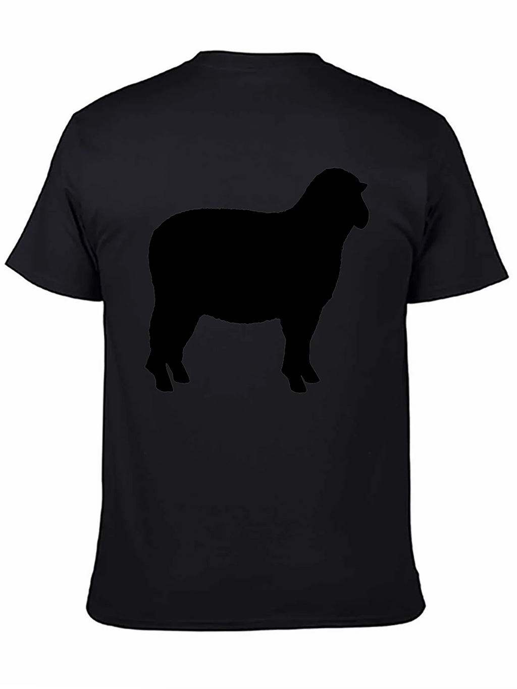 Sheep Silhouette Graphic Tee - Black Cotton T-Shirt product image 4
