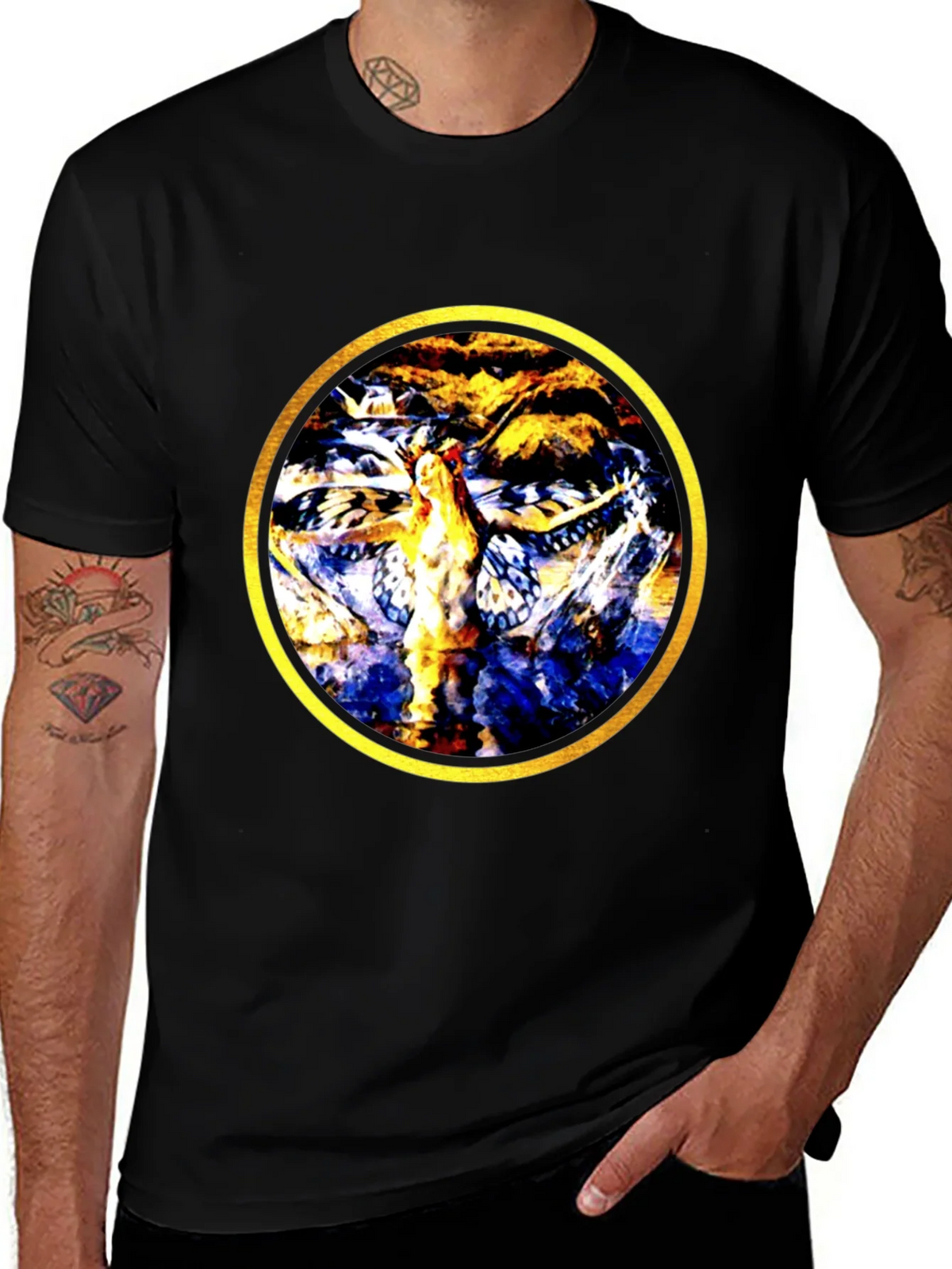 Abstract Butterfly Circle Graphic Tee product image 1