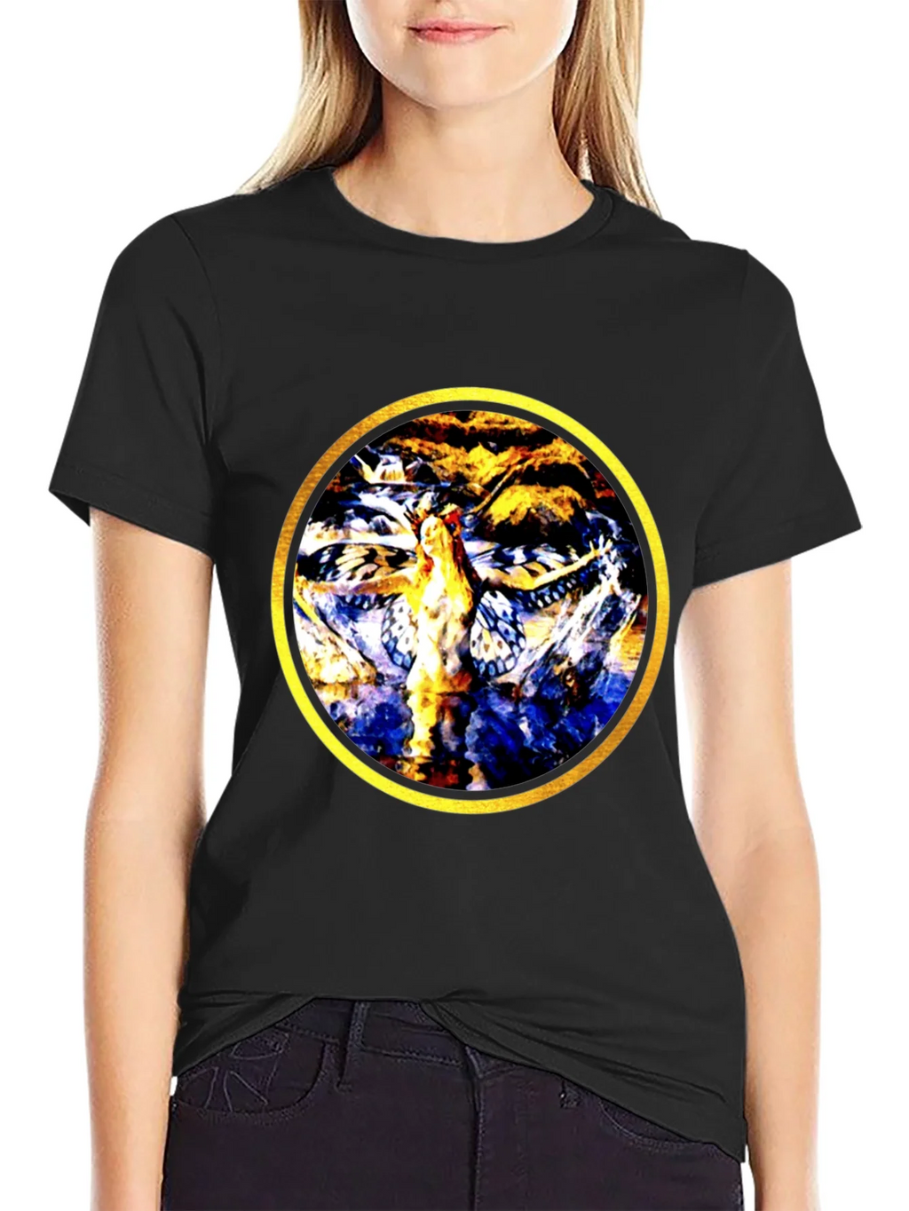 Abstract Butterfly Circle Graphic Tee product image 2
