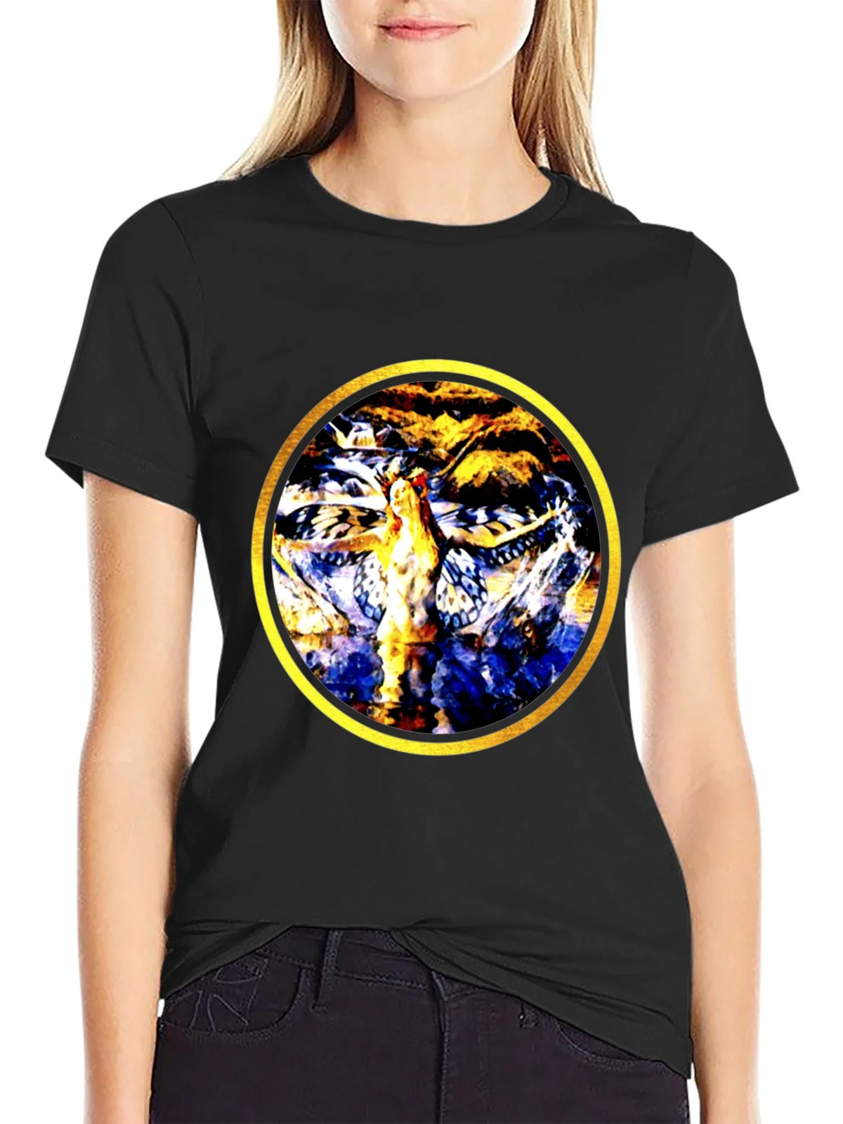 Abstract Butterfly Circle Graphic Tee product image 2