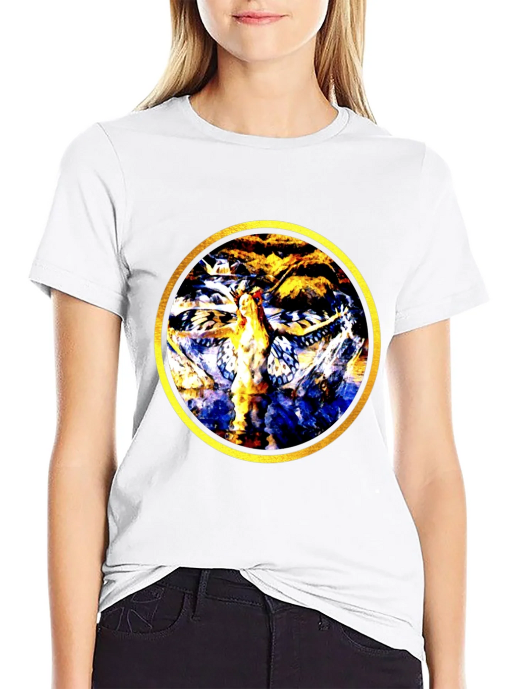 Abstract Butterfly Circle Graphic Tee product image 8