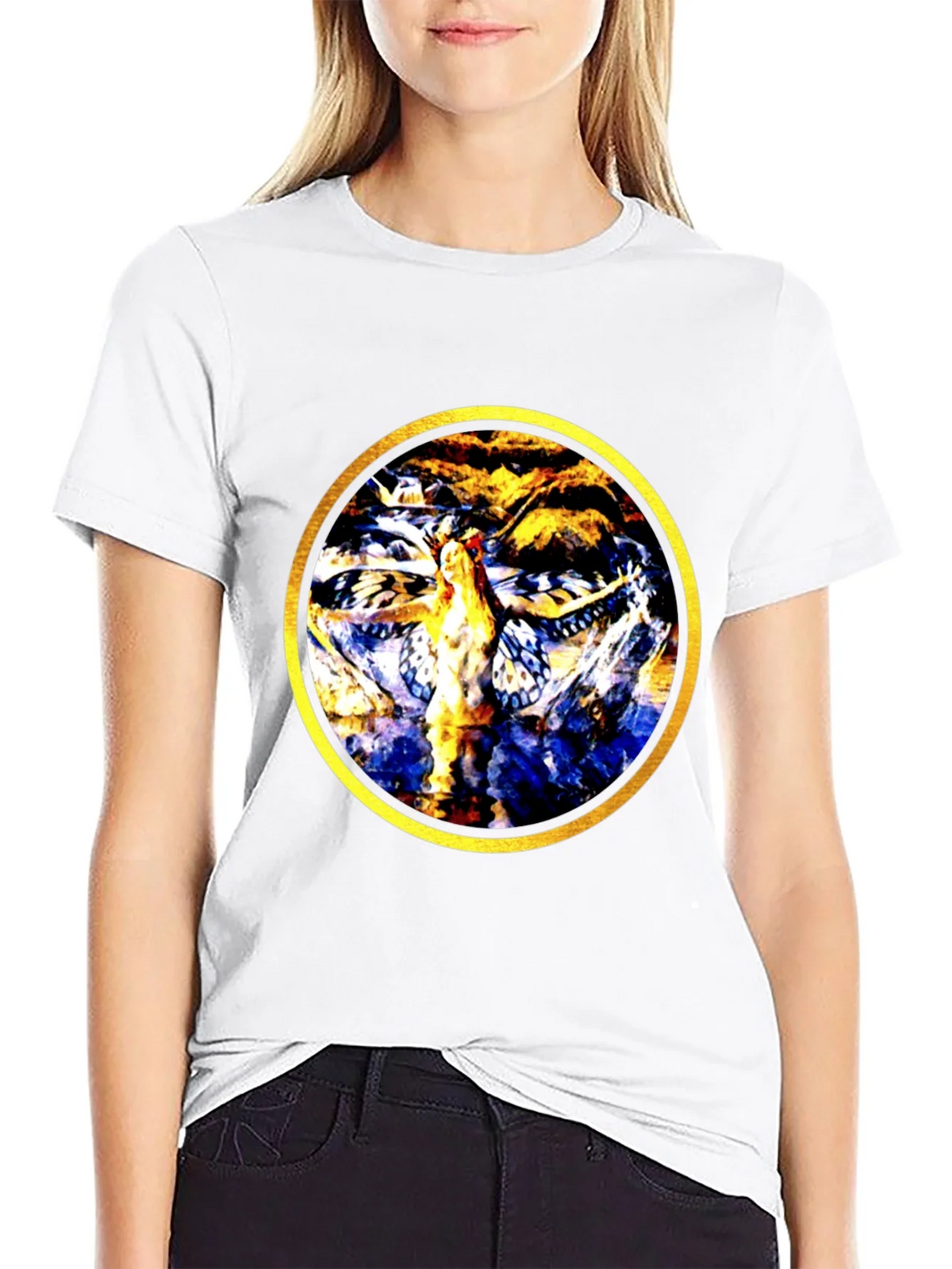 Abstract Butterfly Circle Graphic Tee product image 8
