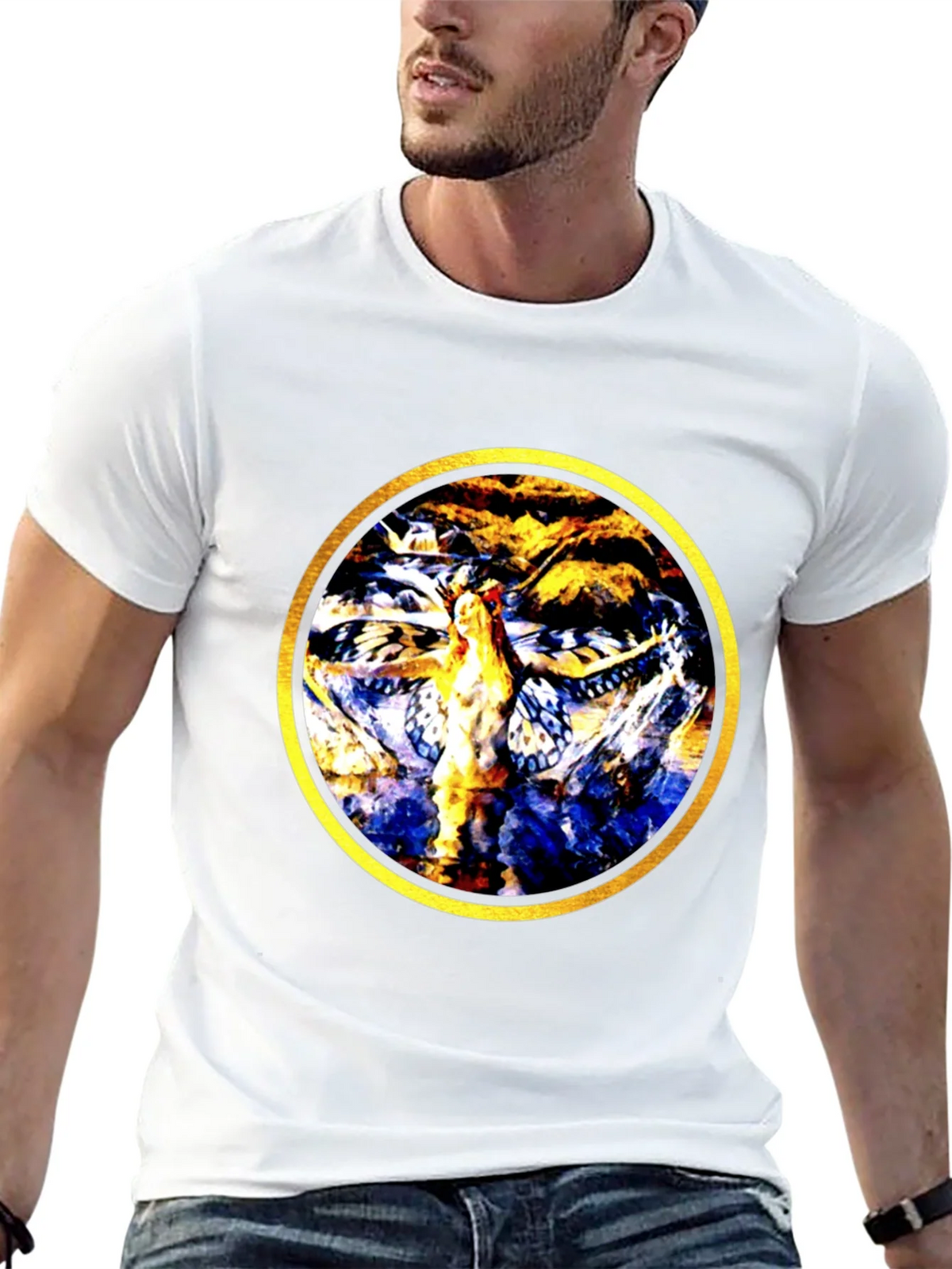 Abstract Butterfly Circle Graphic Tee product image 12