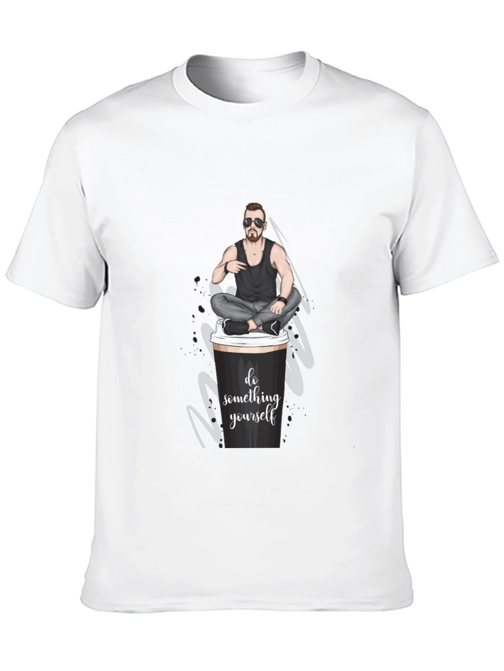 Cool Coffee Cup Man T-Shirt