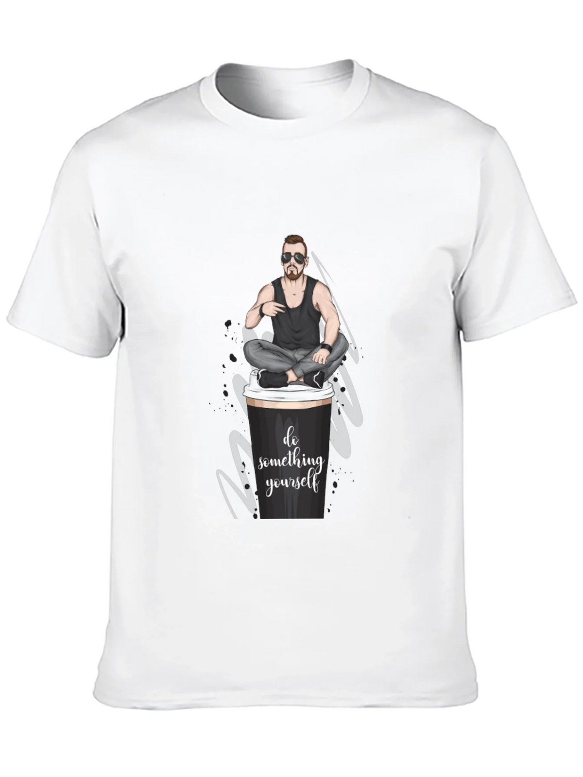 Cool Coffee Cup Man T-Shirt