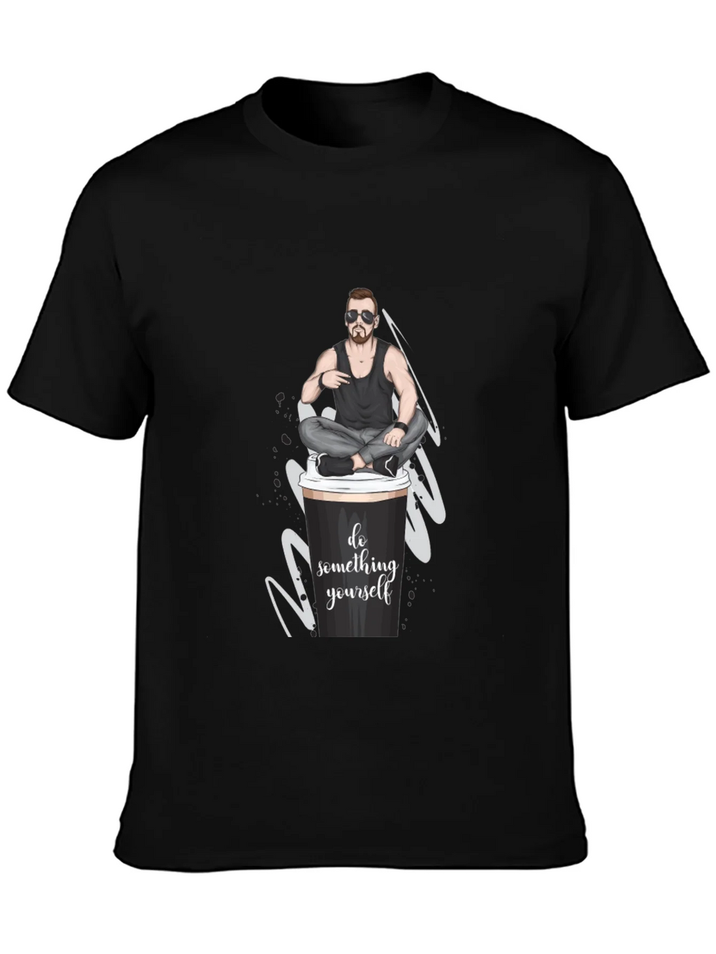 Cool Coffee Cup Man T-Shirt
