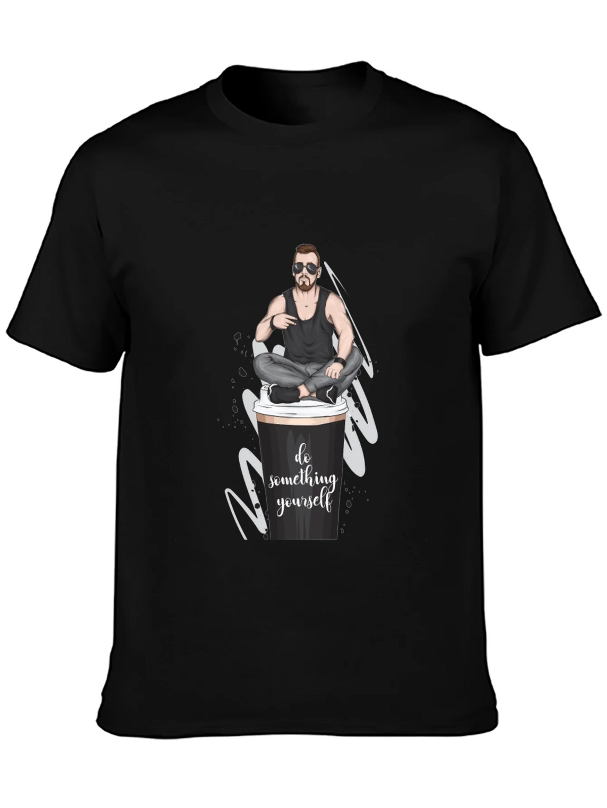 Cool Coffee Cup Man T-Shirt