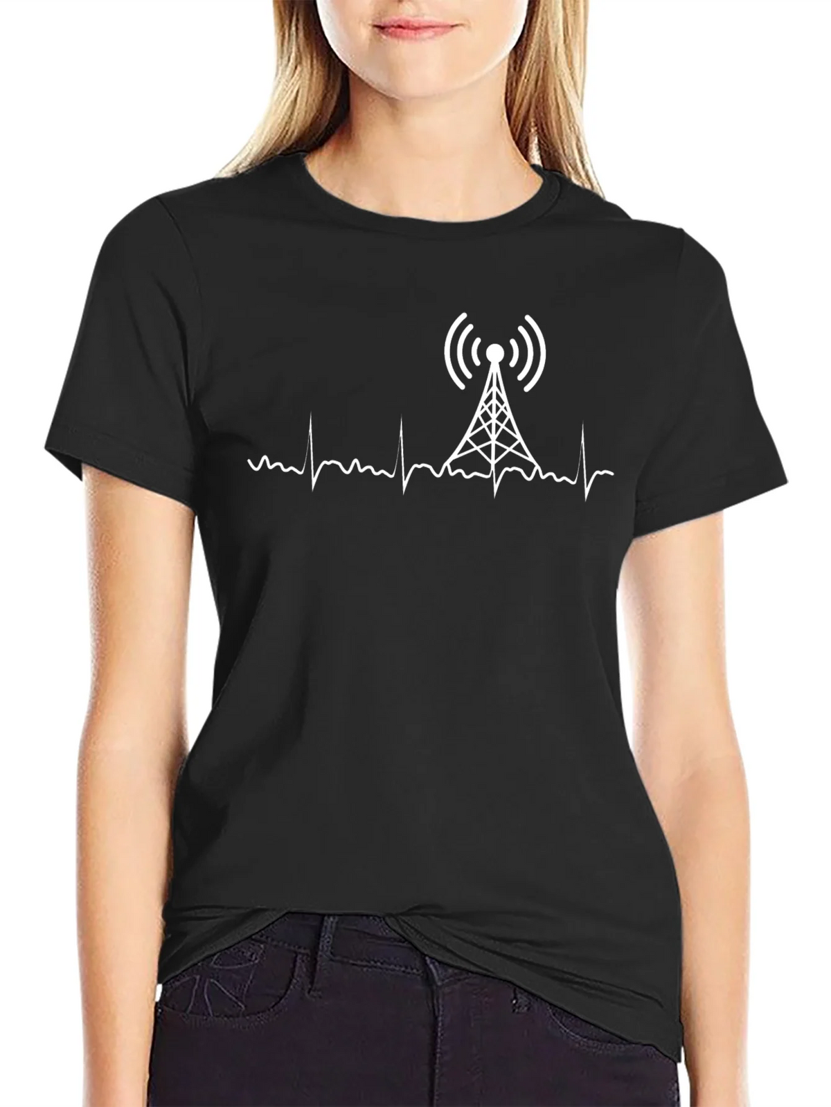 Radio Tower Heartbeat T-Shirt - Operator Gift product image 2