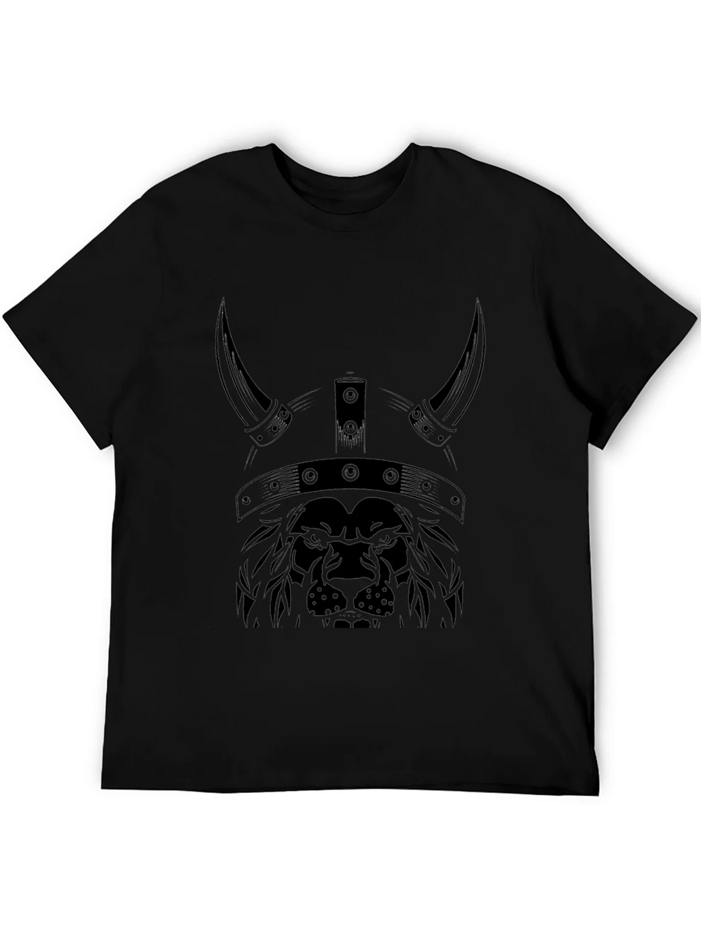Lion Viking Helmet Graphic Tee - Black product image 5