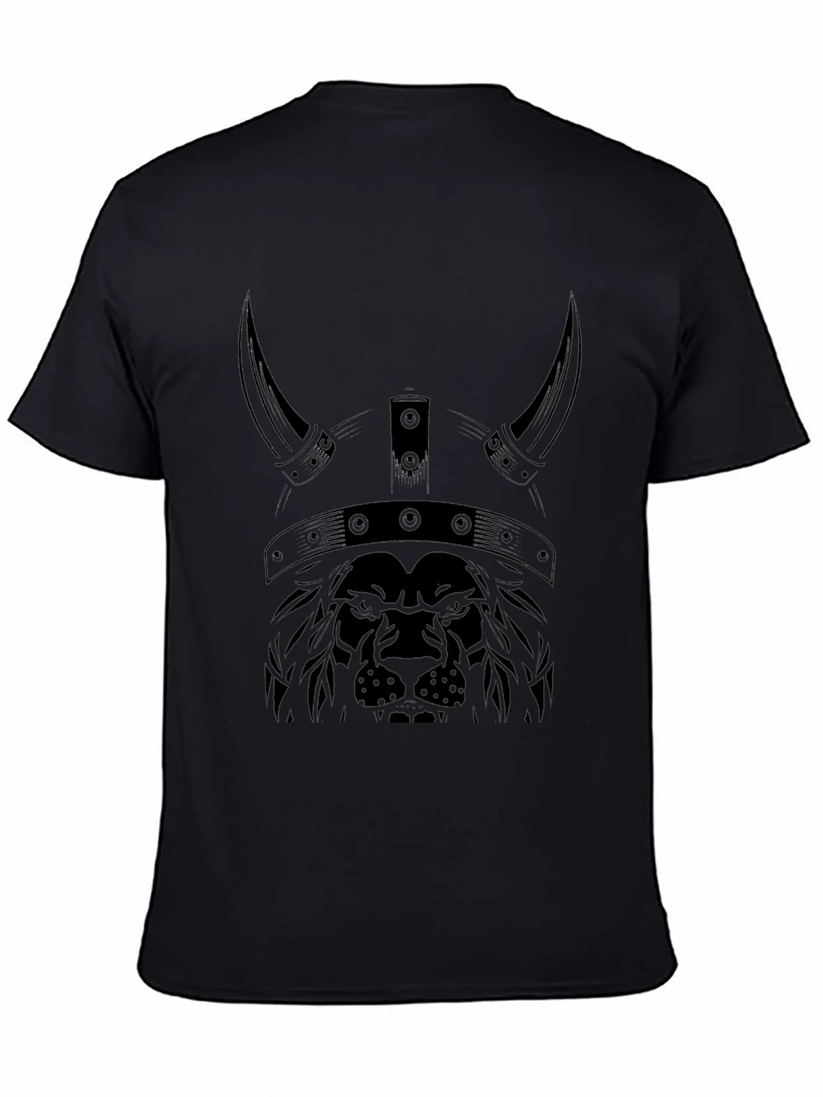 Lion Viking Helmet Graphic Tee - Black product image 4