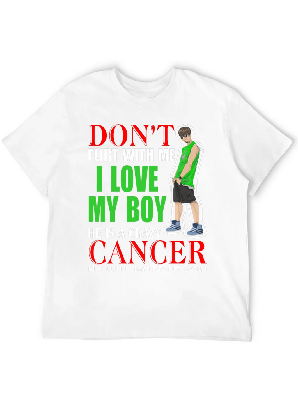 Dont Flirt T-Shirt: I Love My Boy Cancer product image 11