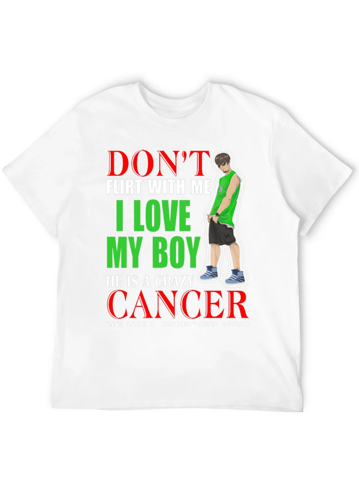 Dont Flirt T-Shirt: I Love My Boy Cancer product image 11