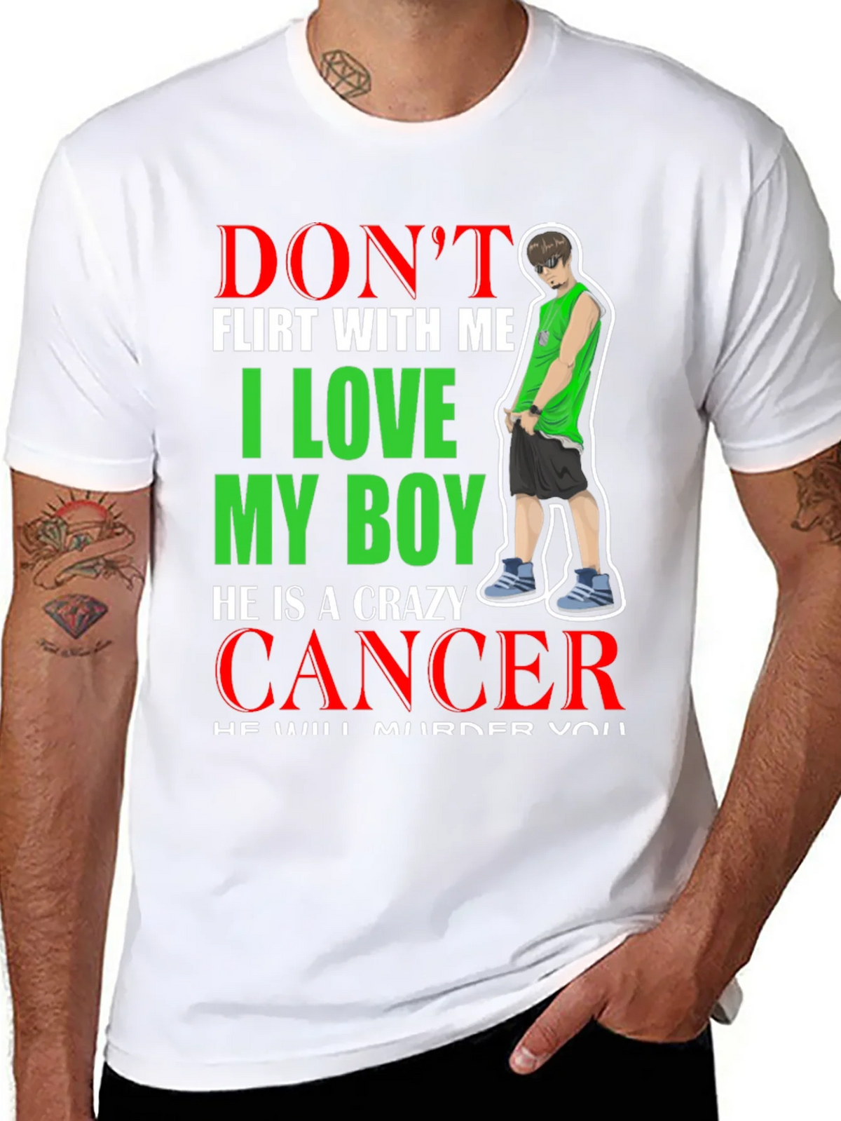 Dont Flirt T-Shirt: I Love My Boy Cancer product image 7