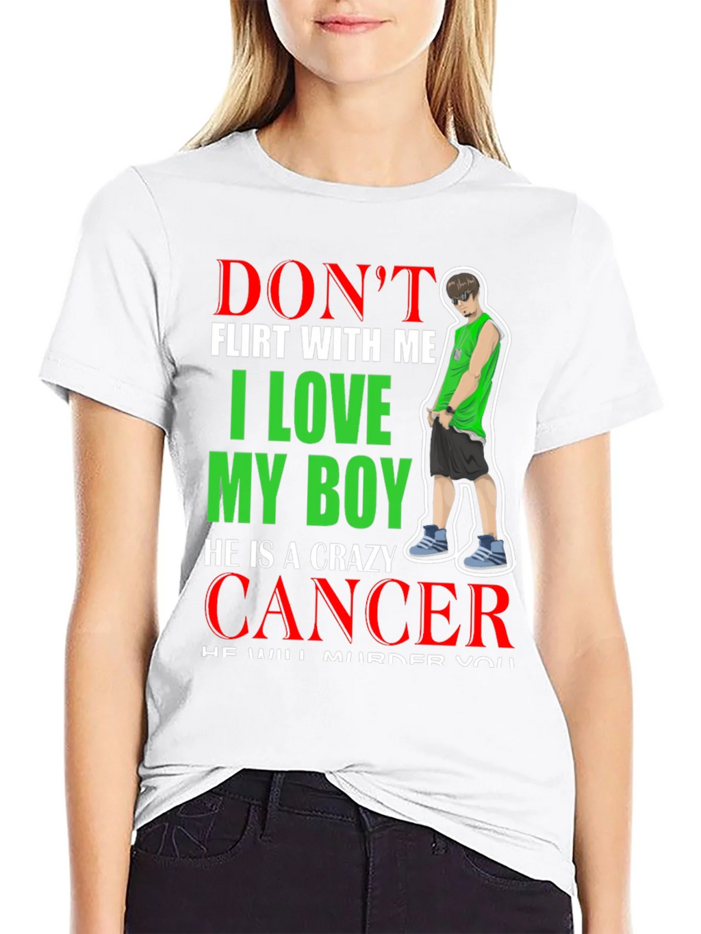 Dont Flirt T-Shirt: I Love My Boy Cancer product image 8