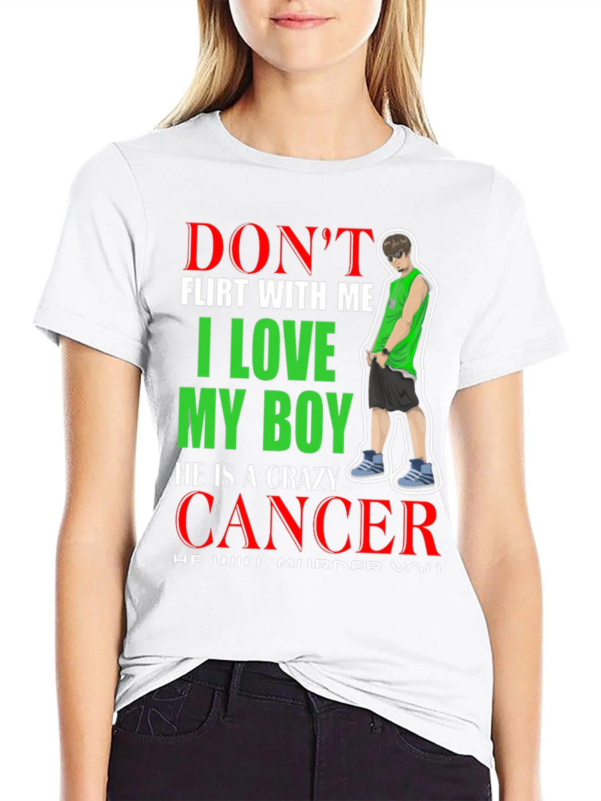 Dont Flirt T-Shirt: I Love My Boy Cancer product image 8