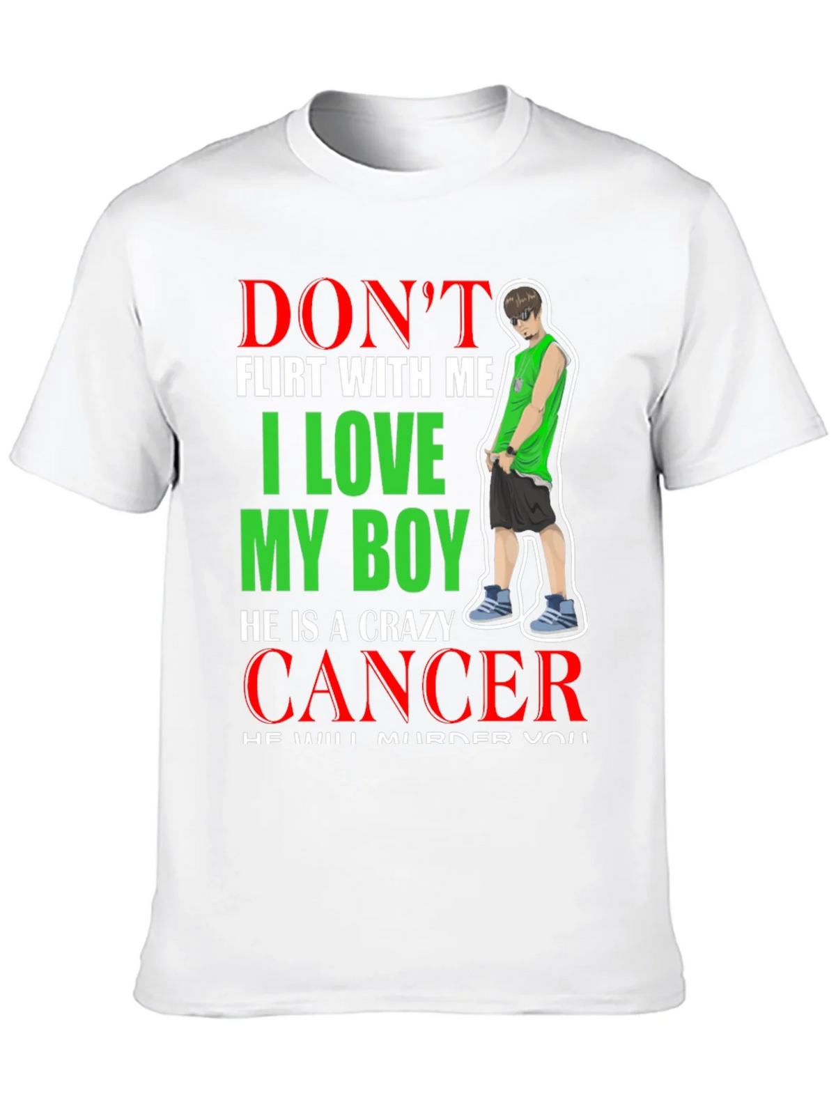 Dont Flirt T-Shirt: I Love My Boy Cancer product image 9