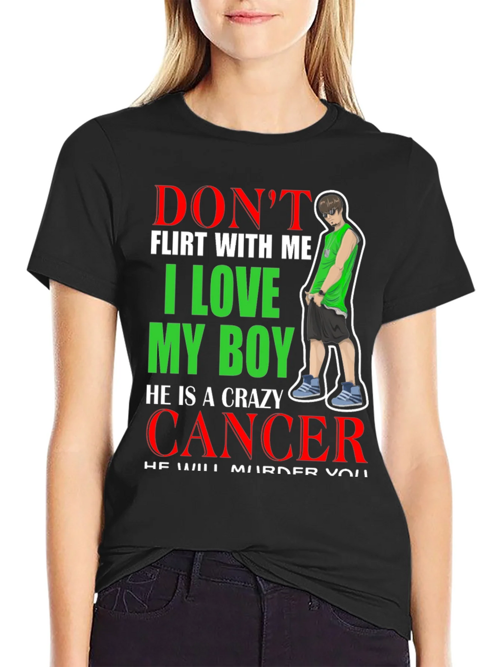 Dont Flirt T-Shirt: I Love My Boy Cancer product image 2