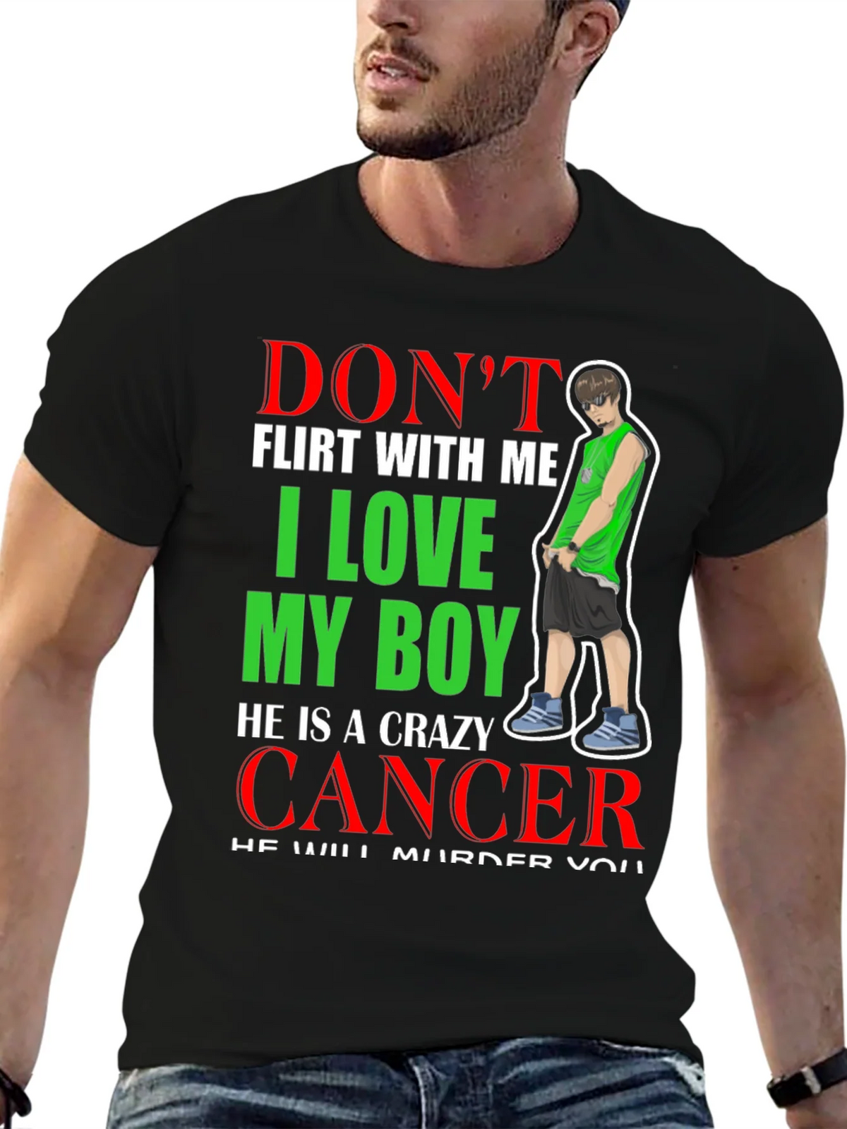Dont Flirt T-Shirt: I Love My Boy Cancer product image 6