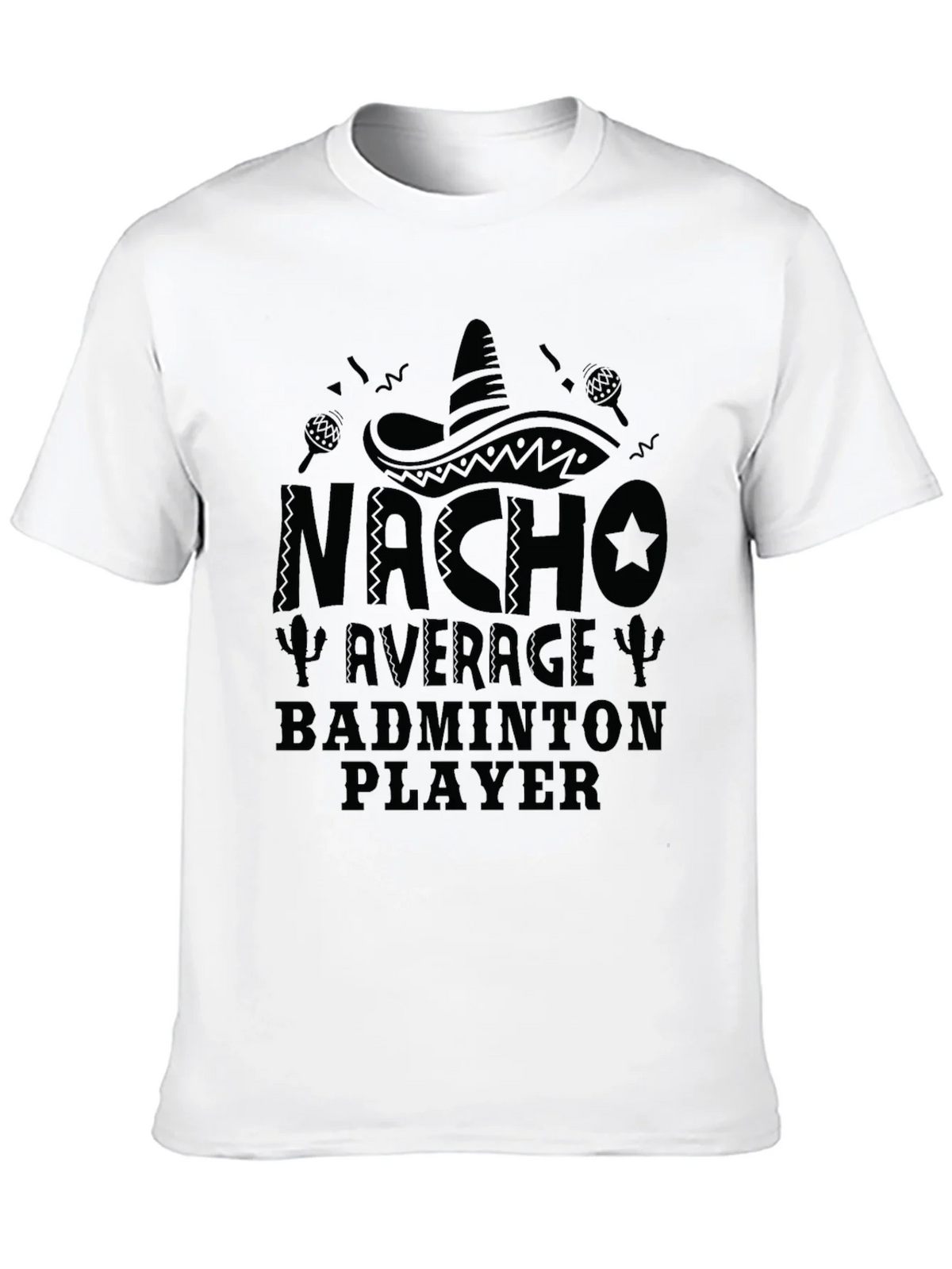 Nacho Average Badminton Player Black Graphic Tee product image 5