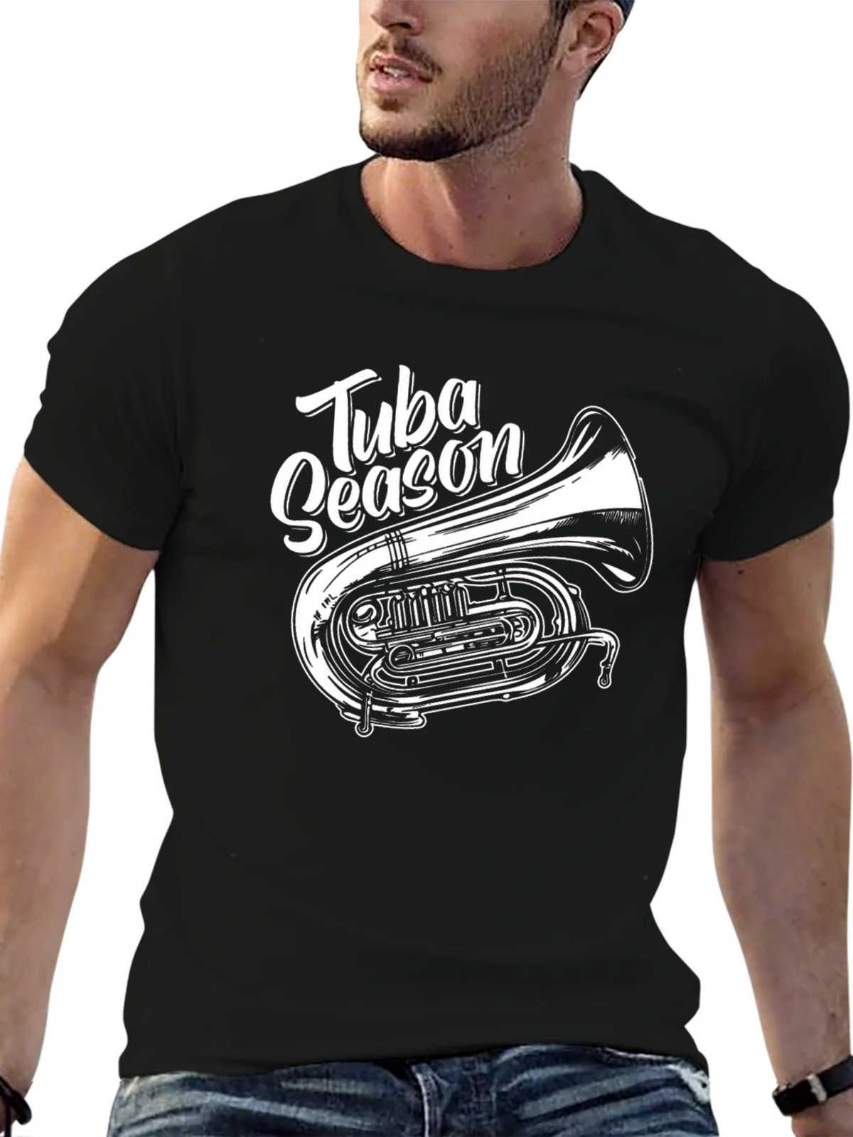 Tuba Season Black Graphic T-Shirt product image 6