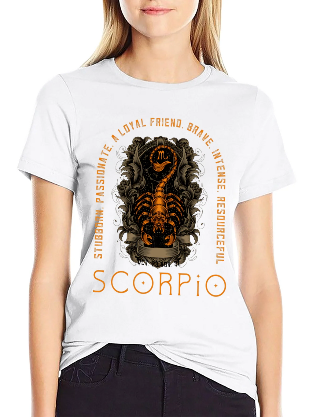 Scorpio Zodiac T-Shirt - Loyal Brave Passionate Design product image 5
