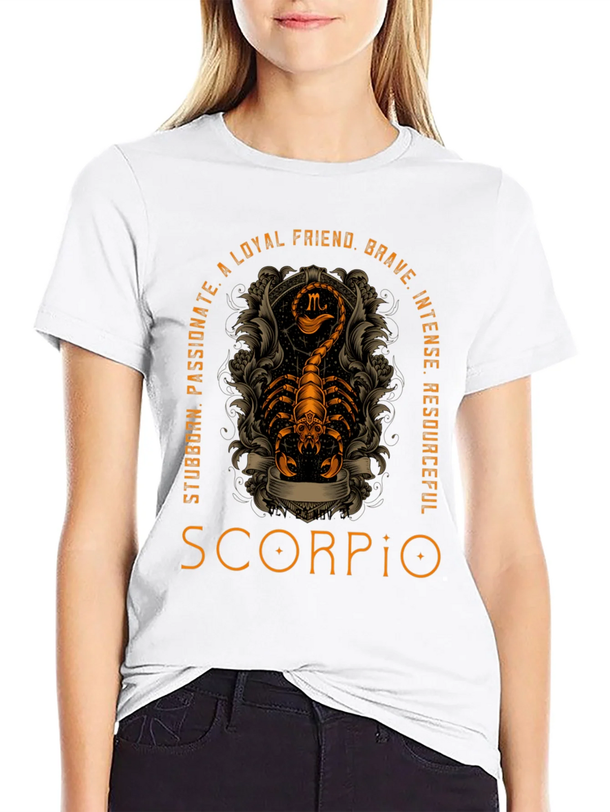 Scorpio Zodiac T-Shirt - Loyal Brave Passionate Design product image 5