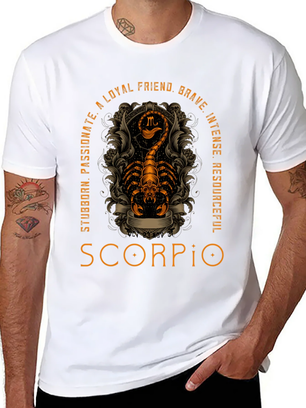 Scorpio Zodiac T-Shirt - Loyal Brave Passionate Design product image 4