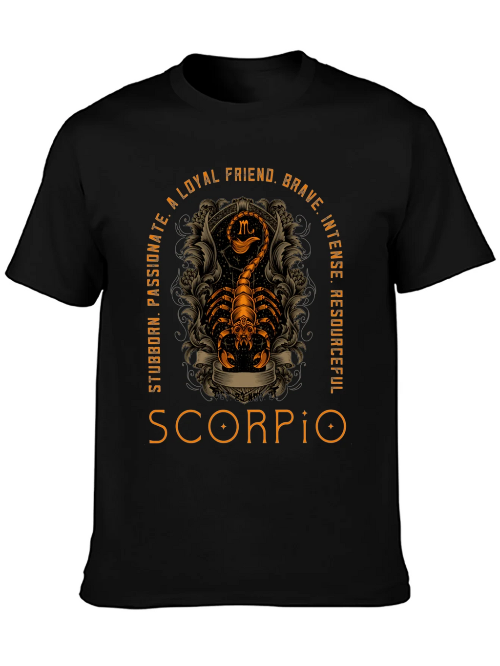 Scorpio Zodiac T-Shirt - Loyal Brave Passionate Design product image 2