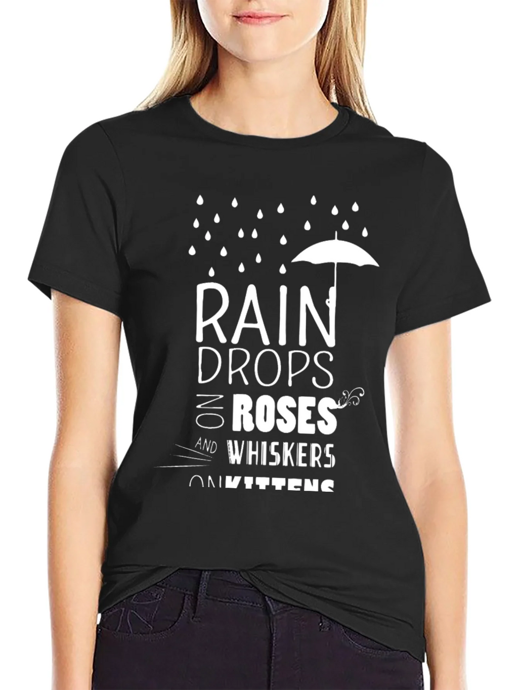 Raindrops on Roses T-Shirt - Black product image 2