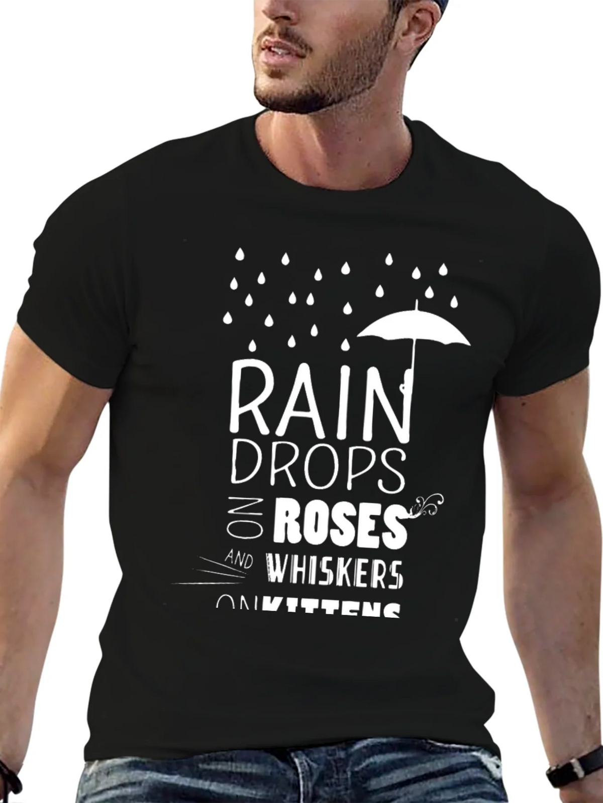 Raindrops on Roses T-Shirt - Black product image 6