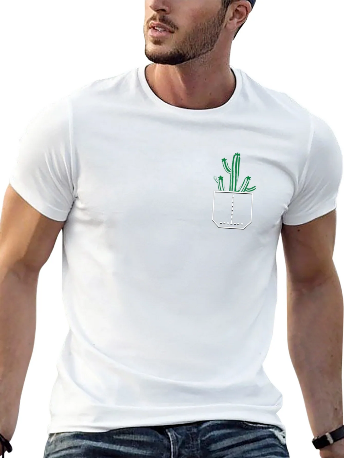 Cactus Pocket Black T-Shirt product image 12