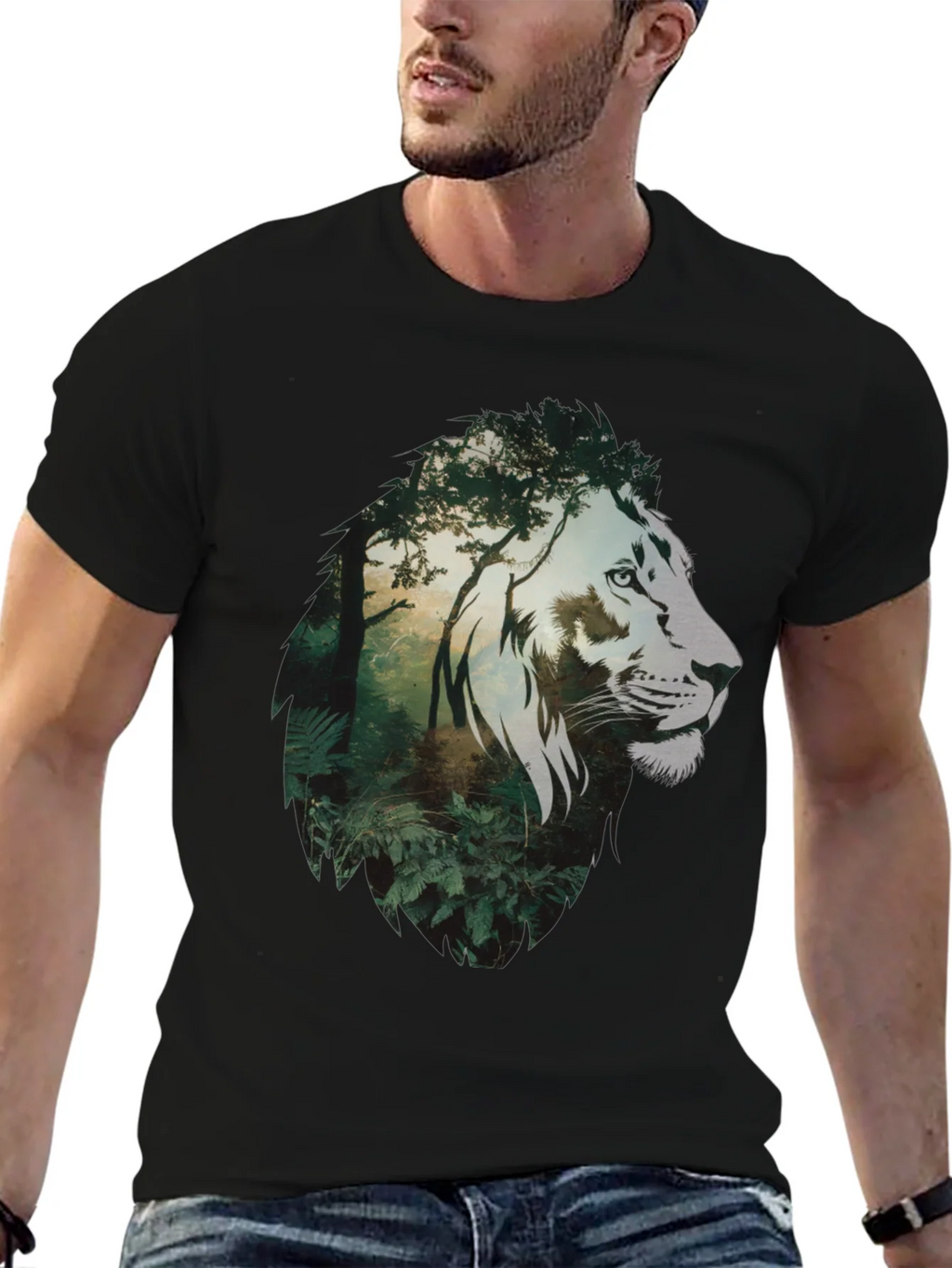 Lion Jungle Graphic Tee - Mens Black T-Shirt product image 6