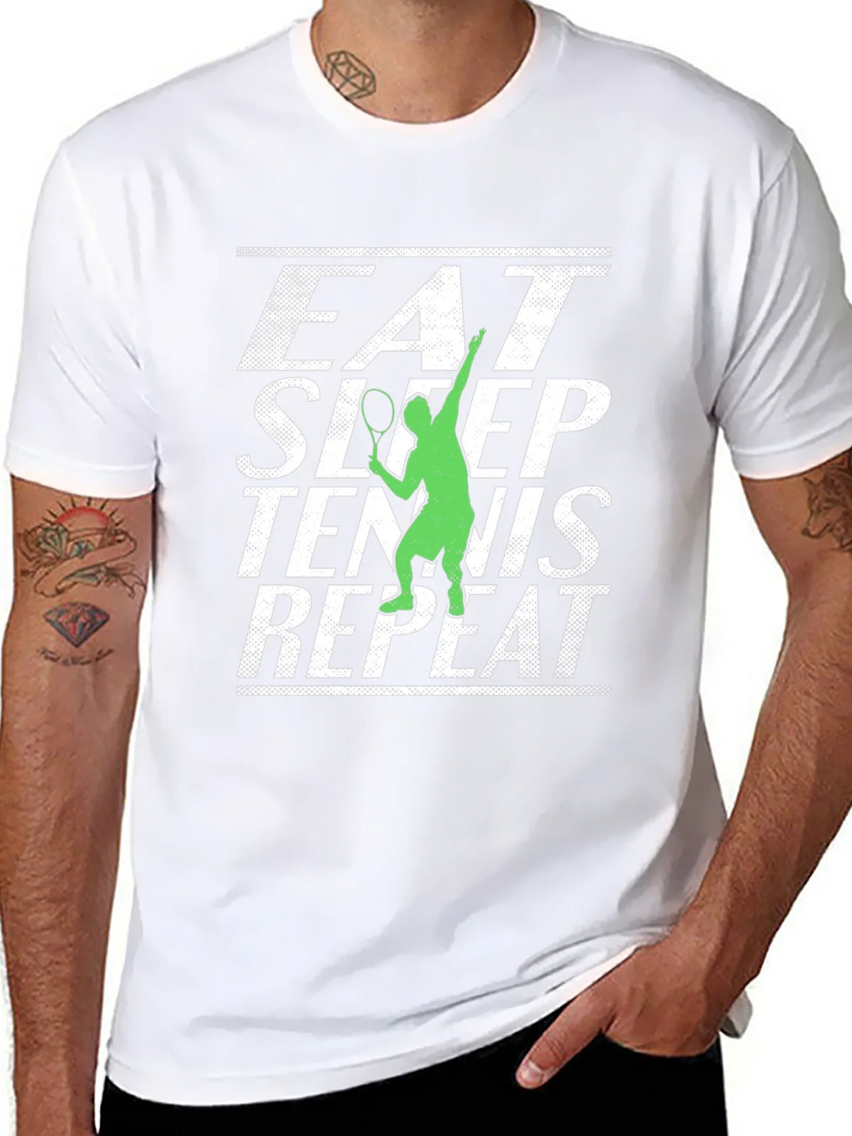 Eat Sleep Tennis Repeat Graphic Tee product image 7