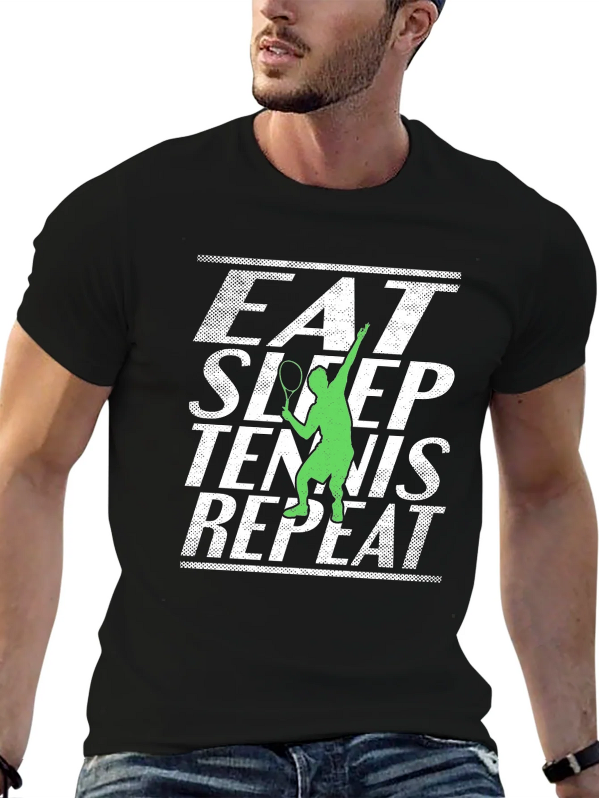 Eat Sleep Tennis Repeat Graphic Tee product image 6