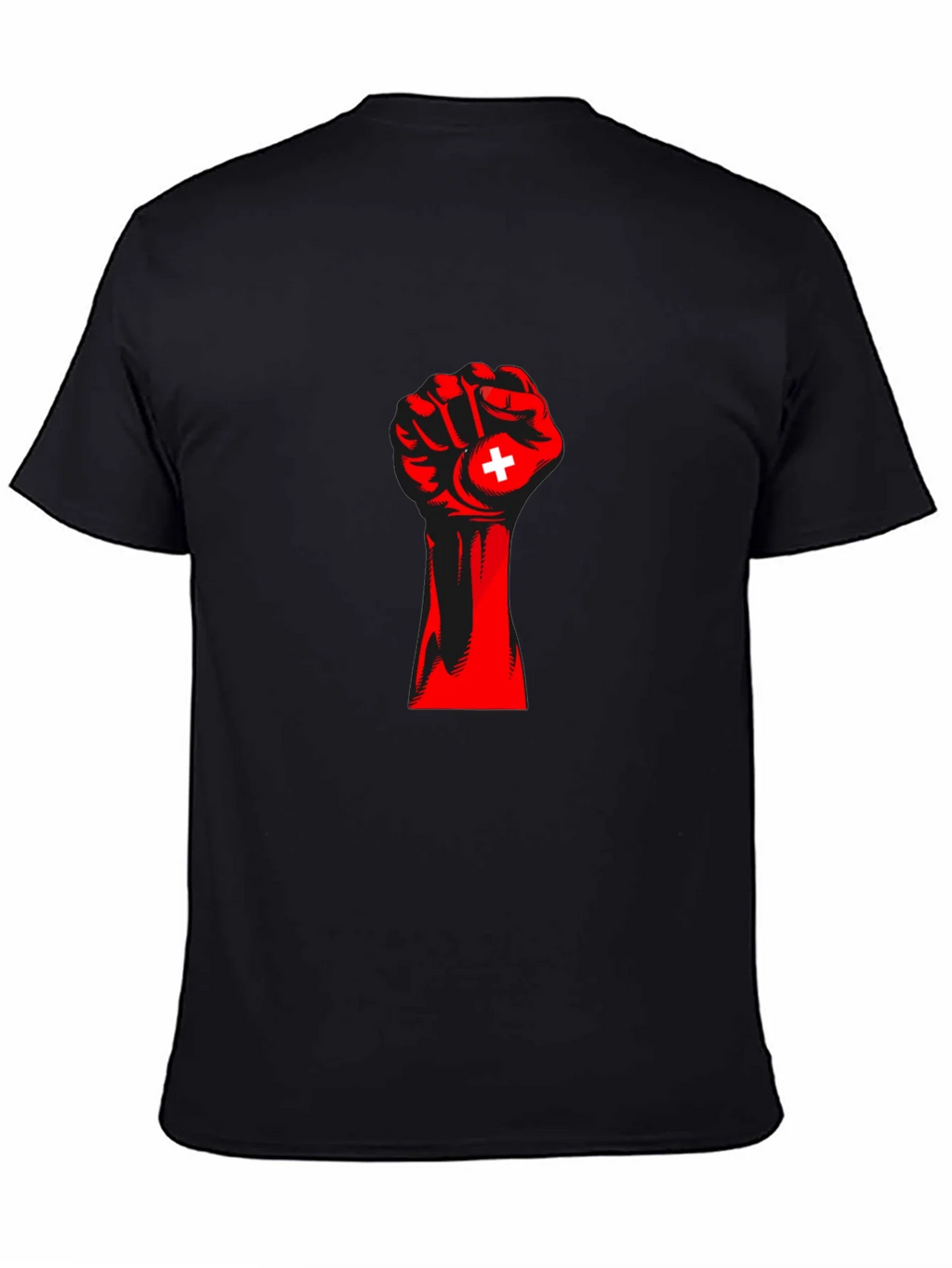 Red Fist Switzerland Flag Graphic Tee product image 4